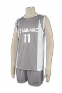 WTV117 排球衫訂做 籃球波衫 學界 組隊波衫 排球衫印字     灰色衣服褲子撞色白色